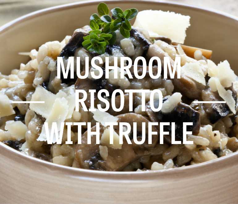Mushroom Risotto with Truffle Oil and Parmesan