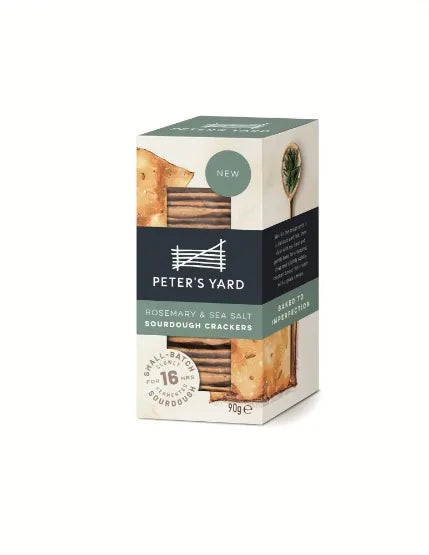 Peter's Yard Sourdough Crispbread - Rosemary and Sea Salt crackers