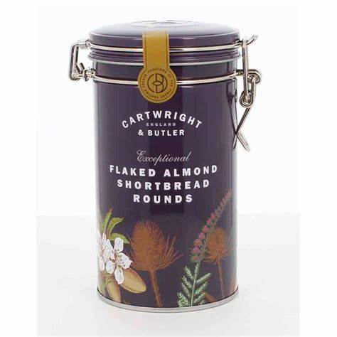 Cartwright & Butler Flaked Almond Shortbread Rounds - TIN