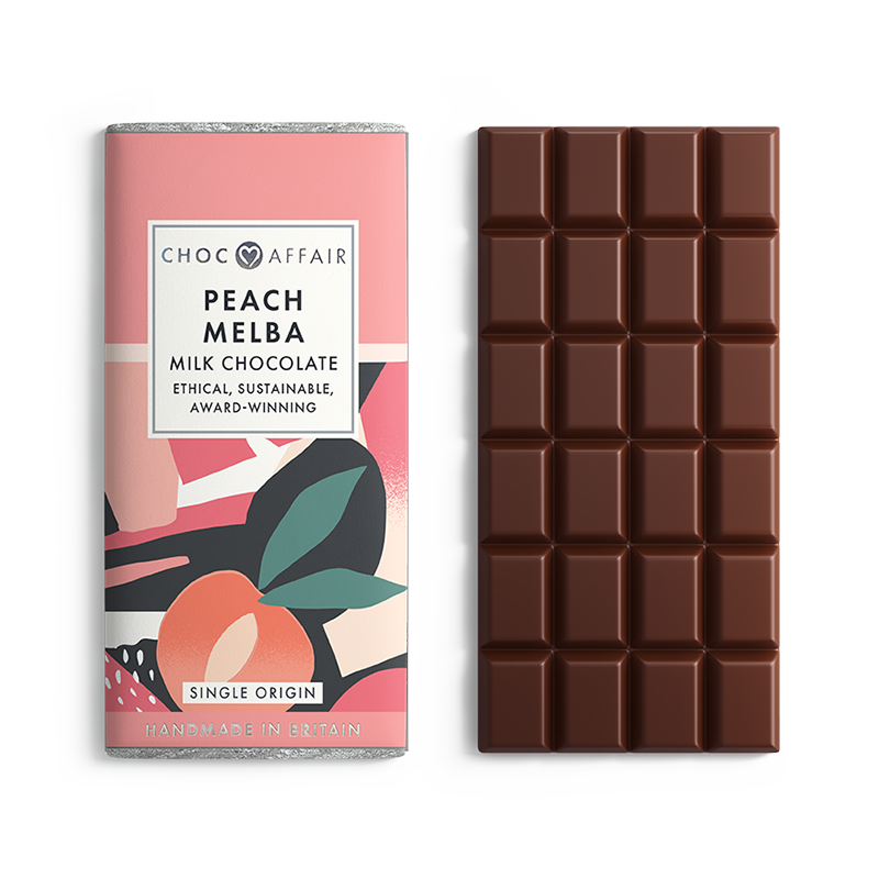 Choc Affair Peach Melba Infused Milk Chocolate