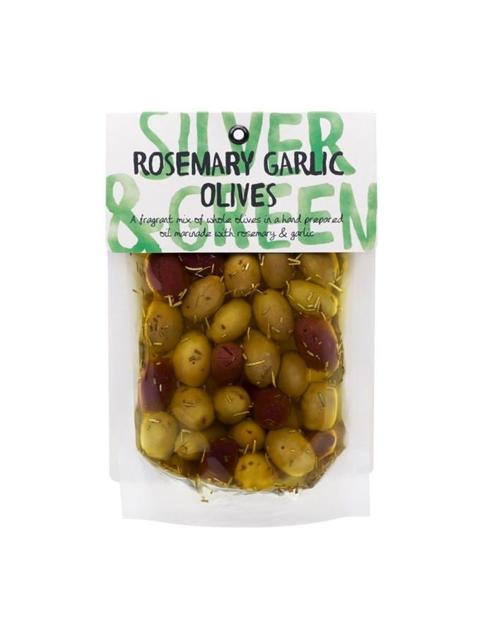Silver & Green Rosemary Garlic Olives